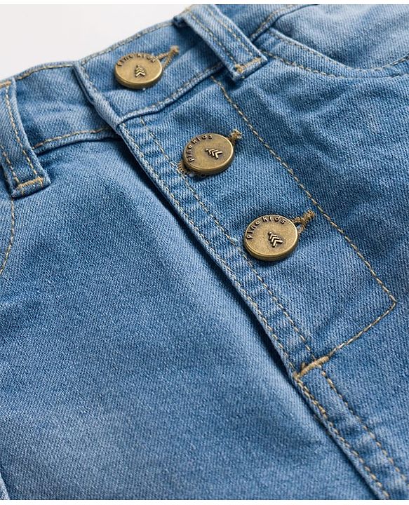 Pine Kids Above Knee Length Solid Color Skirt - Blue