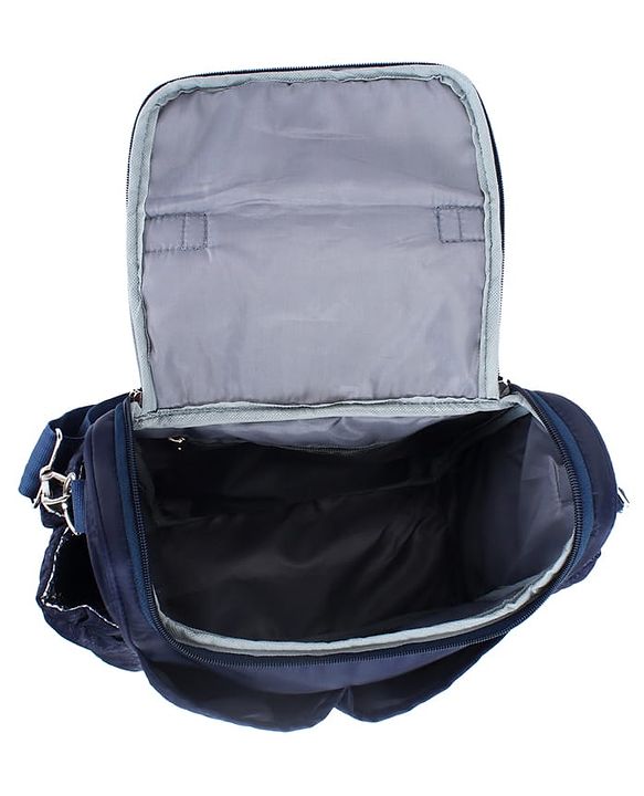 Babyhug 2-in-1 Quilted Sling cum Tote Diaper Bag for Travel - Spacious, Stylish, and Multifunctional| Adjustable Shoulder Strap| Insulated Bottle Pouches| Water Resistant| Carry Handle - Blue