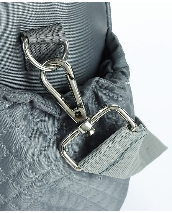 Babyhug 2-in-1 Quilted Sling cum Tote Diaper Bag for Travel - Spacious, Stylish, and Multifunctional| Adjustable Shoulder Strap| Insulated Bottle Pouches| Water Resistant| Carry Handle - Blue