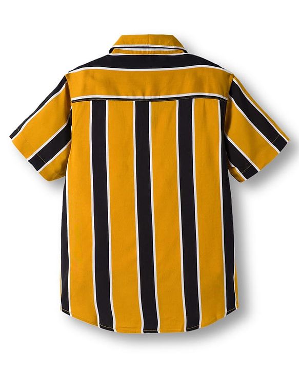 Pine Kids Cotton Woven Half Sleeves Shirt With Stripes - Multicolour