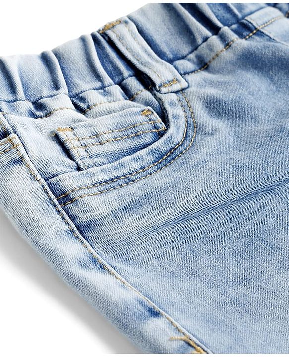 Pine Kids Denim Woven Ankle Length Washed Jeggings - Light Blue
