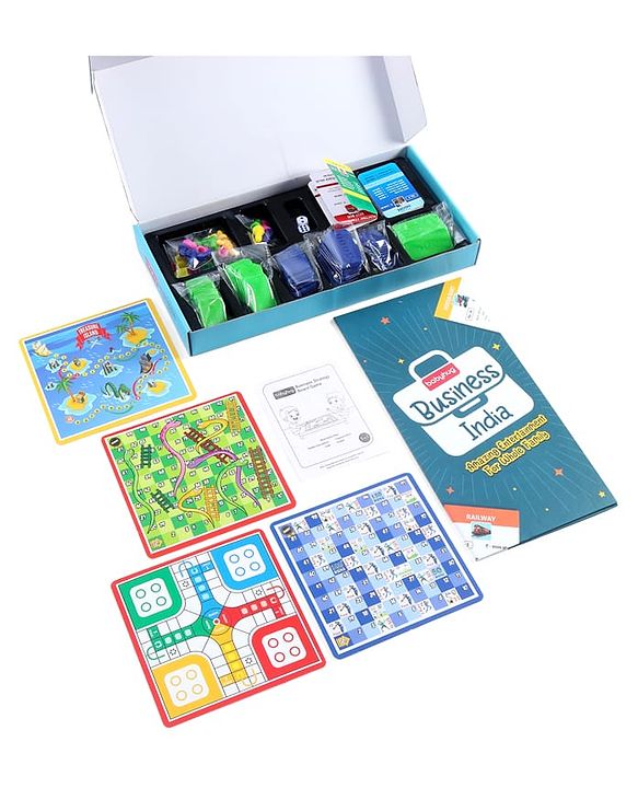 Babyhug Educational 5 In 1 Business Strategy Board Game for Kids|2-6 Players|Dice, Money&Cards Included|Portable&Lightweight|Group Activity for Brain Development|5+ Yrs|Ideal Gift|BIS Certified