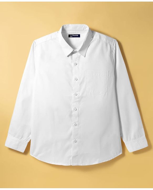 Pine Kids Cotton Woven Full Sleeves Solid Party Shirt With Waistcoat - Navy Blue