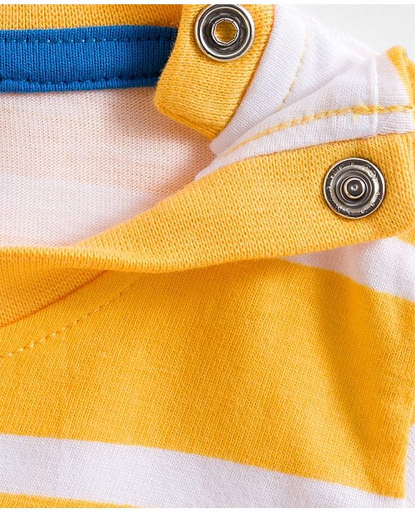 Babyhug 100% Cotton Knit Full Sleeves T-Shirts with Stripes & Animal Print Pack of 3 - Blue Red & Yellow