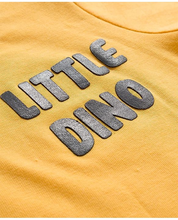 Babyhug 100% Cotton Knit Full Sleeves T-Shirts with Dino Print Pack of 3 - Yellow Light Green & White