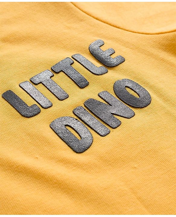 Babyhug 100% Cotton Knit Full Sleeves T-Shirts with Dino Print Pack of 3 - Yellow Light Green & White
