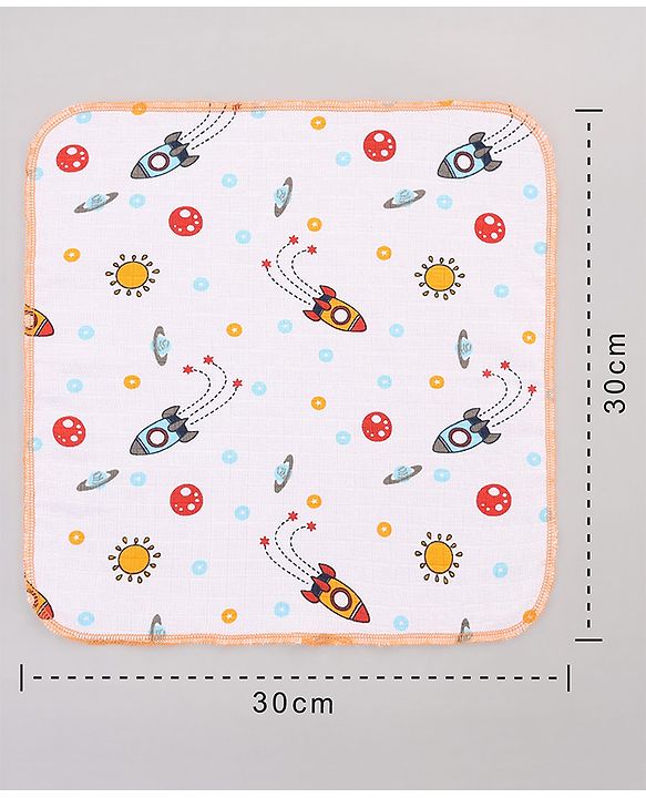 Babyhug 100% Cotton Muslin Burp Cloth Pack of 10  Multicolor| Ultra Soft| High Absorbency| Machine Washable| For Feeding & Diapering