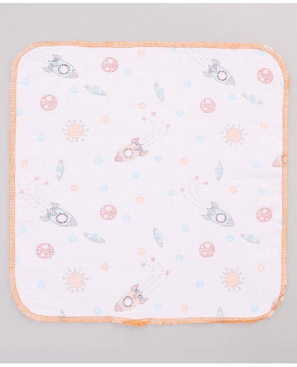 Babyhug 100% Cotton Muslin Burp Cloth Pack of 10  Multicolor| Ultra Soft| High Absorbency| Machine Washable| For Feeding & Diapering
