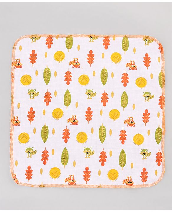 Babyhug 100% Cotton Muslin Burp Cloth Pack of 10  Multicolor| Ultra Soft| High Absorbency| Machine Washable| For Feeding & Diapering