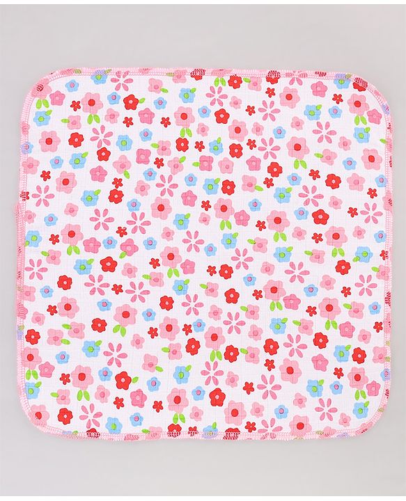 Babyhug 100% Cotton Muslin Burp Cloth Pack of 10  Multicolor| Ultra Soft| High Absorbency| Machine Washable| For Feeding & Diapering