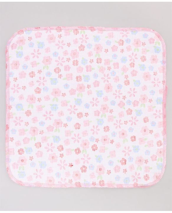 Babyhug 100% Cotton Muslin Burp Cloth Pack of 10  Multicolor| Ultra Soft| High Absorbency| Machine Washable| For Feeding & Diapering