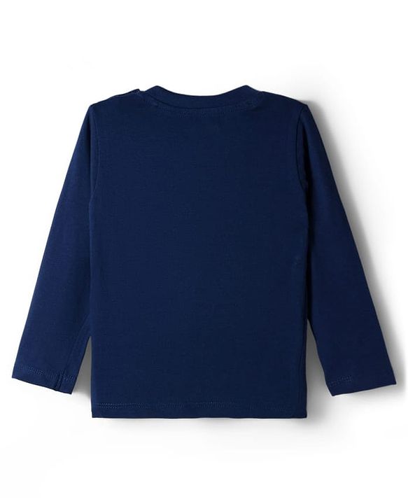 Babyhug Marvel Single Jersey Knit Full Sleeves T-Shirt with Avengers Graphic - Navy Blue