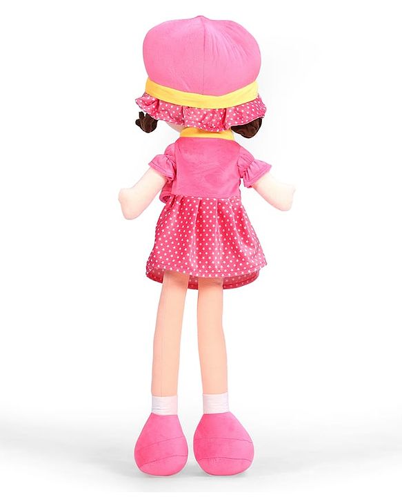 Babyhug Winky Doll with Cute Dress, Matching Hat & Stitched Shoes Height 80 cm - Pink| Ideal Snuggle Toy| Safe & Interactive| Removable Dress| Imaginative Play & Storytelling| BIS Certified
