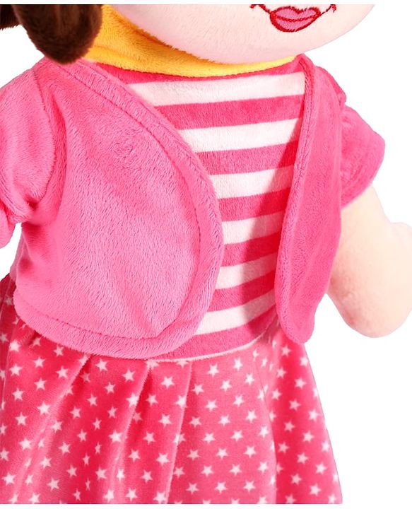 Babyhug Winky Doll with Cute Dress, Matching Hat & Stitched Shoes Height 80 cm - Pink| Ideal Snuggle Toy| Safe & Interactive| Removable Dress| Imaginative Play & Storytelling| BIS Certified