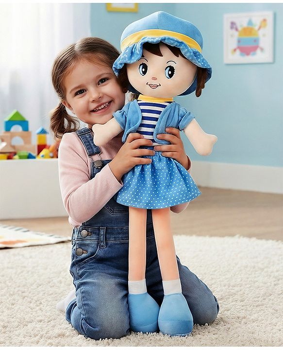 Babyhug Winky Doll with Cute Dress, Matching Hat & Stitched Shoes Height 80 cm - Pink| Ideal Snuggle Toy| Safe & Interactive| Removable Dress| Imaginative Play & Storytelling| BIS Certified
