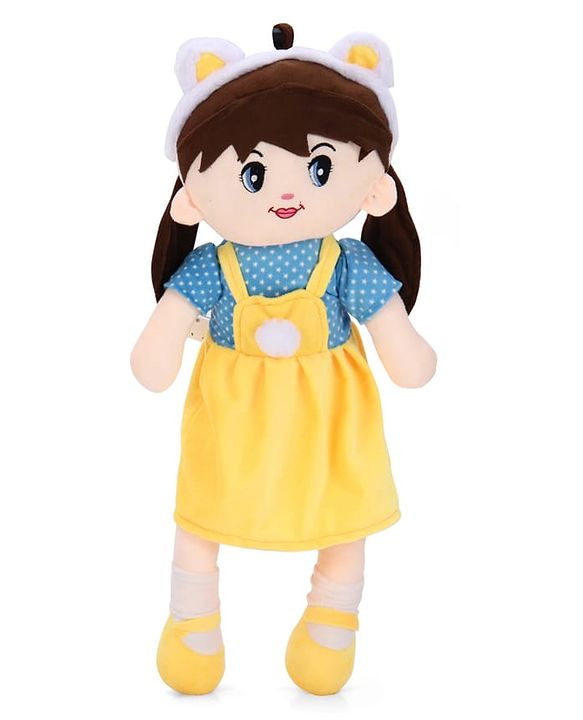 Babyhug 70cm Daisy Doll with Cute Dress & Stitched Shoes - Yellow| Ideal Snuggle Toy| Super Soft Fabric| Cuddle & Travel Partner| Toddler Gifting| BIS Certified| Room & Car Decor