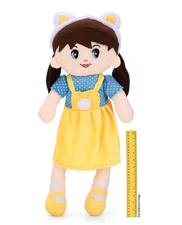 Babyhug 70cm Daisy Doll with Cute Dress & Stitched Shoes - Yellow| Ideal Snuggle Toy| Super Soft Fabric| Cuddle & Travel Partner| Toddler Gifting| BIS Certified| Room & Car Decor