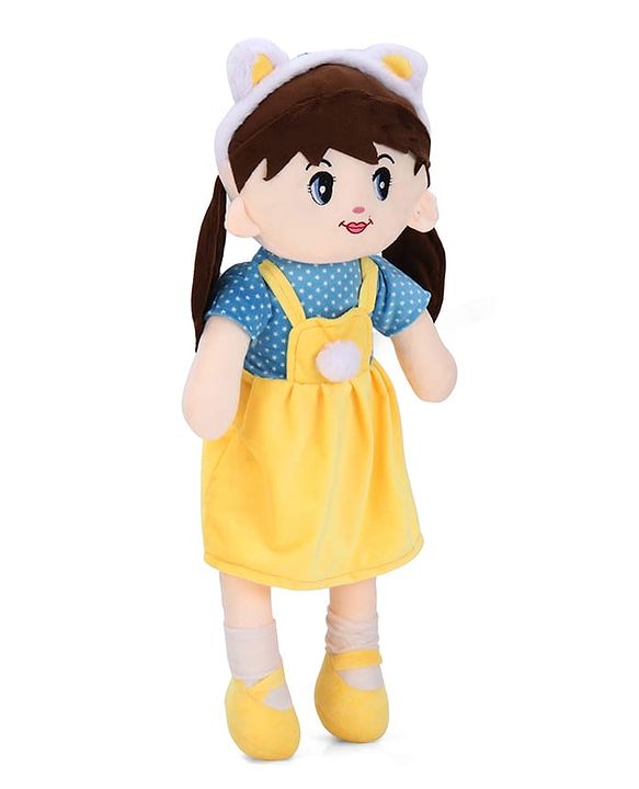 Babyhug 70cm Daisy Doll with Cute Dress & Stitched Shoes - Yellow| Ideal Snuggle Toy| Super Soft Fabric| Cuddle & Travel Partner| Toddler Gifting| BIS Certified| Room & Car Decor