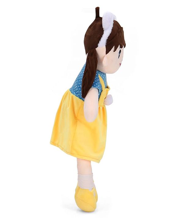 Babyhug 70cm Daisy Doll with Cute Dress & Stitched Shoes - Yellow| Ideal Snuggle Toy| Super Soft Fabric| Cuddle & Travel Partner| Toddler Gifting| BIS Certified| Room & Car Decor