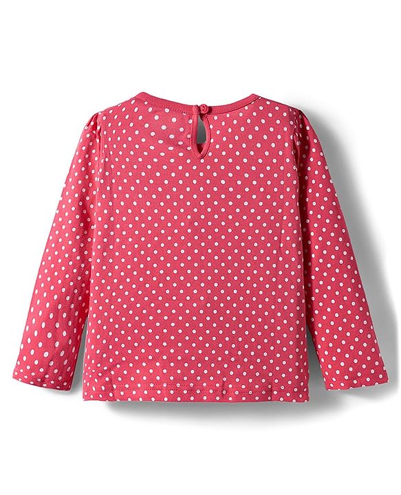 Babyhug 100% Cotton Knit Full Sleeves T-Shirts with Polka Dots & Floral Print Pack of 3 - Multicolor