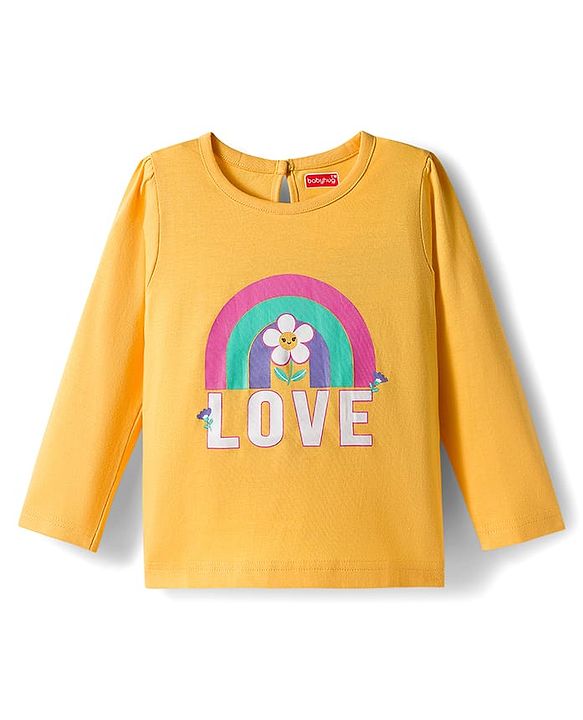 Babyhug 100% Cotton Knit Full Sleeves T-Shirts with Mamas Girl Text Print Pack of 3 - Pink Navy Blue & Yellow