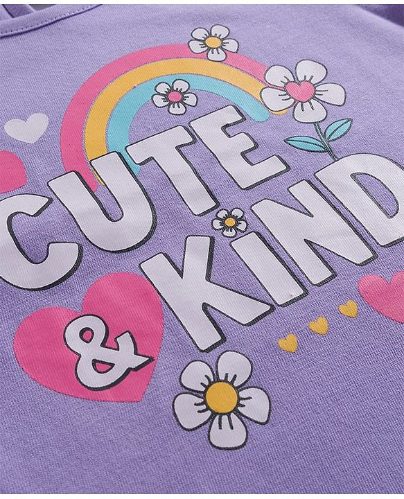 Babyhug 100% Cotton Knit Full Sleeves T-Shirts with Text & Floral Print Pack of 3 - Pink Lilac & Dark Pink