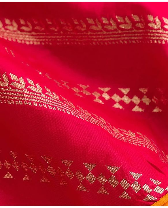 Babyhug Brocade Woven Half Puffed Sleeves Choli Lehenga Set with Dupatta & Motif Embroidery - Red & Yellow