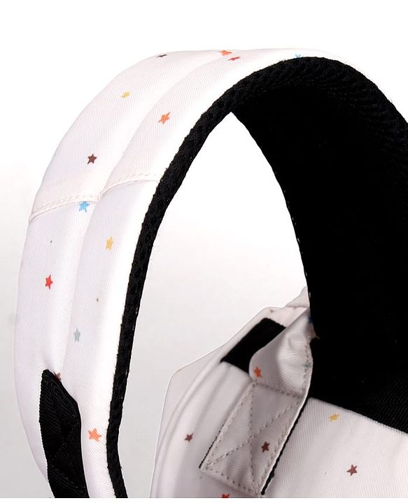 Babyhug Multipurpose Spacious Diaper Backpack Star Print - White| Adjustable Shoulder Strap|Insulated Bottle Pouch|Smart Back Zipper| Wipes Dispenser|Fishmouth Opening|Stylish Design|Attach to Trolley