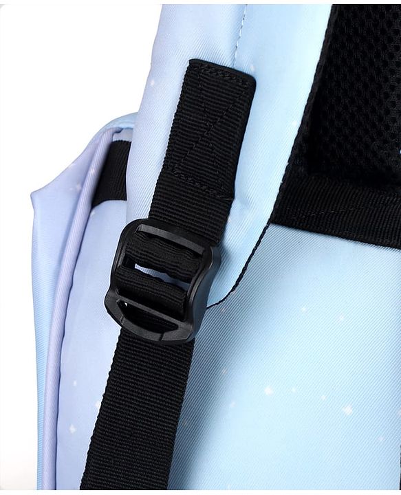 Babyhug Multipurpose Spacious Diaper Backpack Star Print - White| Adjustable Shoulder Strap|Insulated Bottle Pouch|Smart Back Zipper| Wipes Dispenser|Fishmouth Opening|Stylish Design|Attach to Trolley