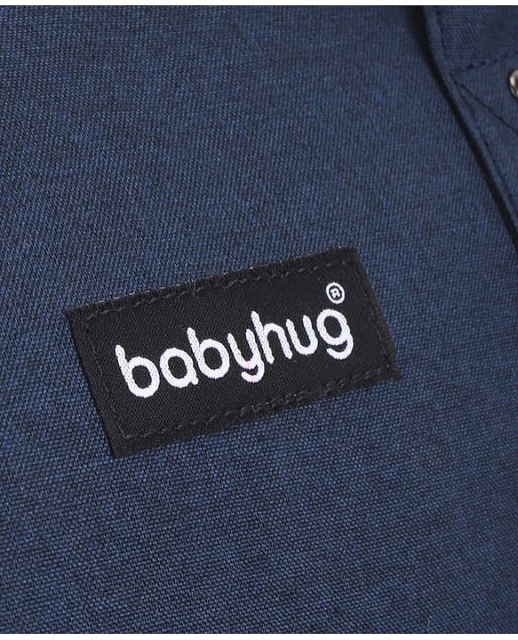Babyhug Multipurpose Spacious Diaper Backpack - Navy Blue| Adjustable Shoulder Strap| Insulated Bottle Pouch| Smart Back Zipper| Wipes Dispenser| Wide Fish-mouth Opening| Attach to Trolley