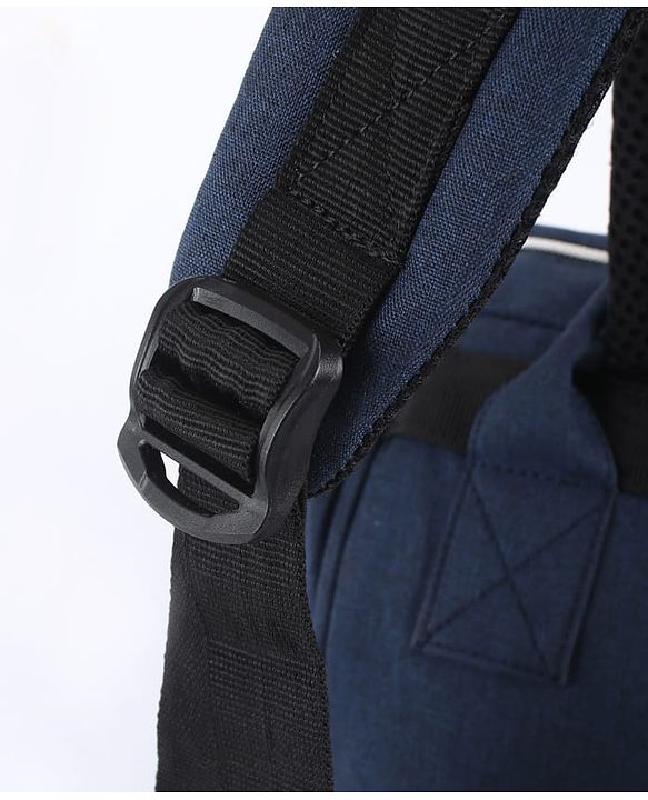 Babyhug Multipurpose Spacious Diaper Backpack - Navy Blue| Adjustable Shoulder Strap| Insulated Bottle Pouch| Smart Back Zipper| Wipes Dispenser| Wide Fish-mouth Opening| Attach to Trolley