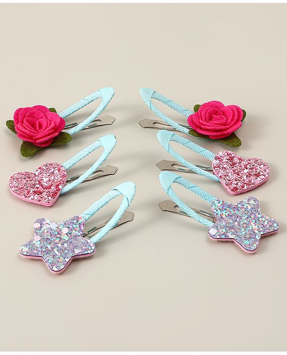 Babyhug  Snap Clips with Floral & Butterfly Applique Pack of 6 - Multicolor