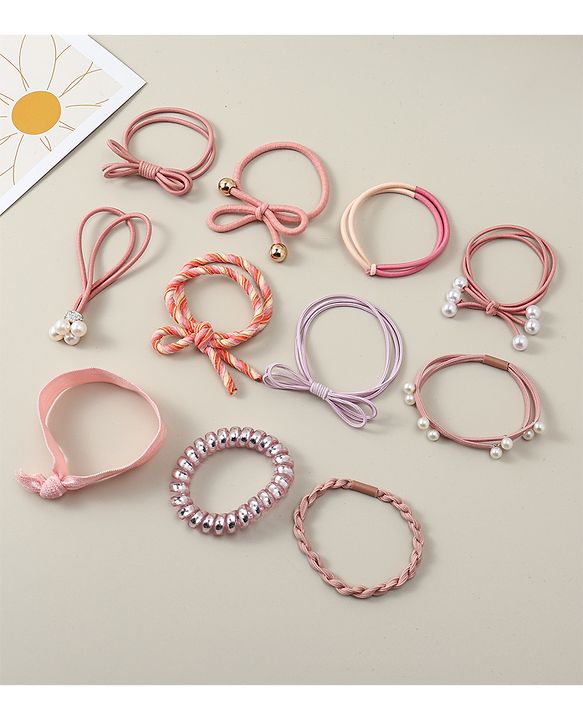 Pine Kids Hair Rubber Bands Pack of 11 - Multicolor