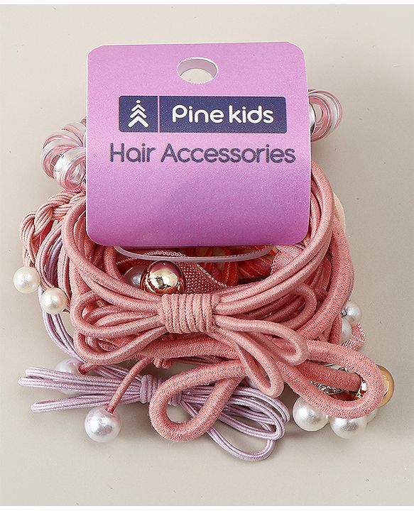 Pine Kids Hair Rubber Bands Pack of 11 - Multicolor
