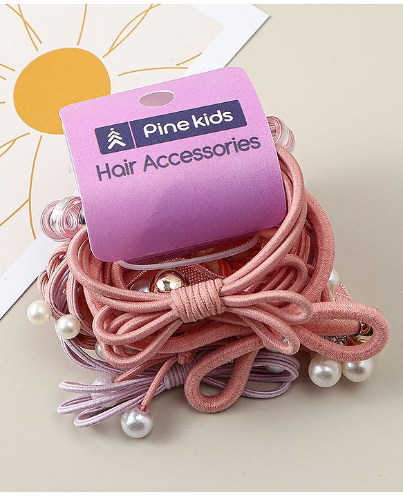 Pine Kids Hair Rubber Bands Pack of 11 - Multicolor