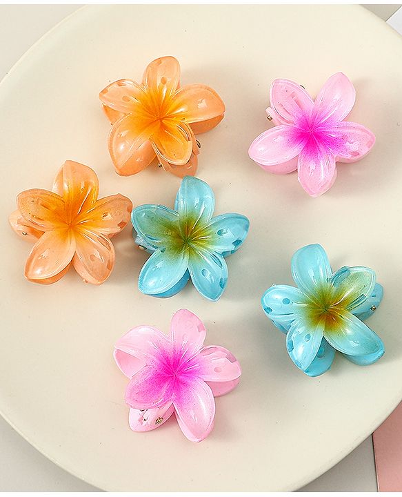 Babyhug Hair Clips Floral Shaped Pack of 6 - Multicolor
