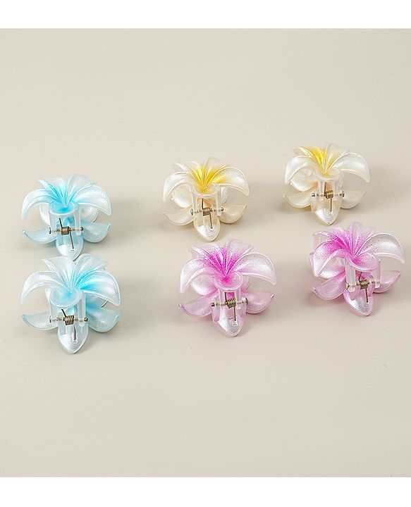 Babyhug Hair Clips Pack of 6 With Floral Applique- Multicolor