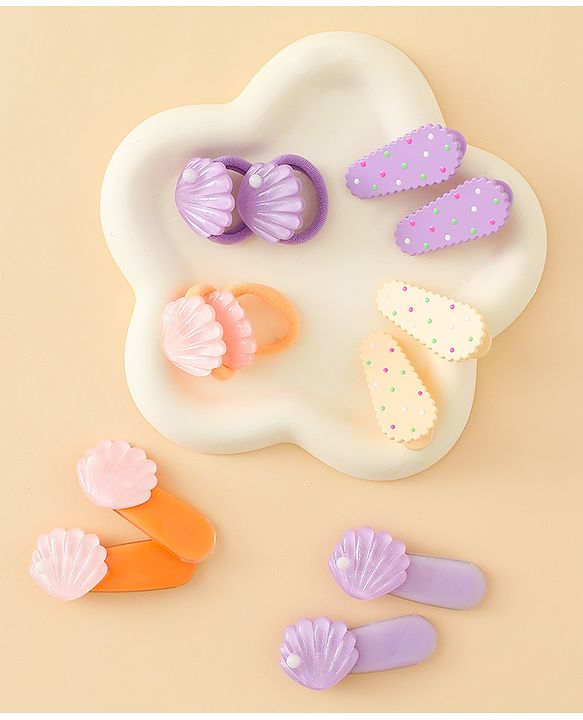 Babyhug Hair Accessories Combo Sets   -Light Orange & Purple