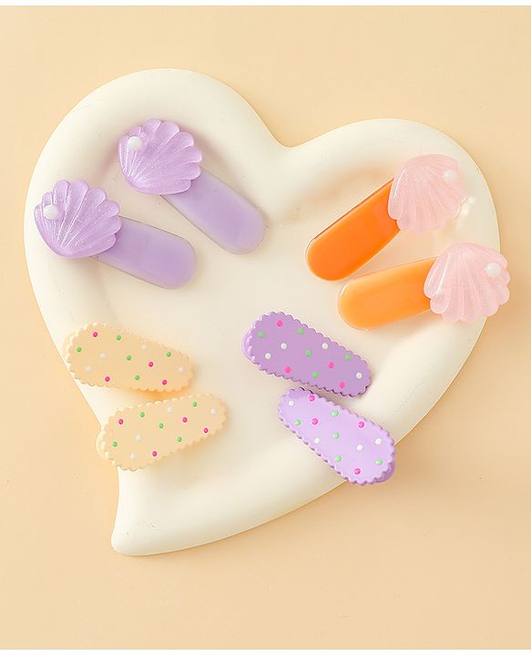 Babyhug Hair Accessories Combo Sets   -Light Orange & Purple