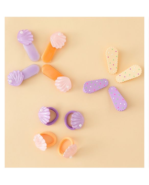Babyhug Hair Accessories Combo Sets   -Light Orange & Purple
