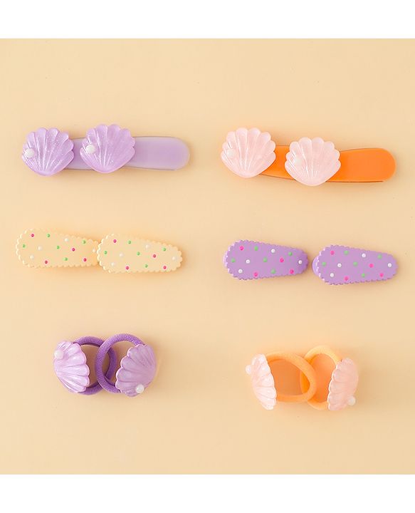 Babyhug Hair Accessories Combo Sets   -Light Orange & Purple