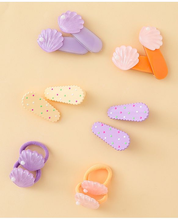 Babyhug Hair Accessories Combo Sets   -Light Orange & Purple