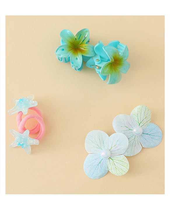 Babyhug Hair Accessories  with Floral Applique Combo Sets of 6  - Multicolor