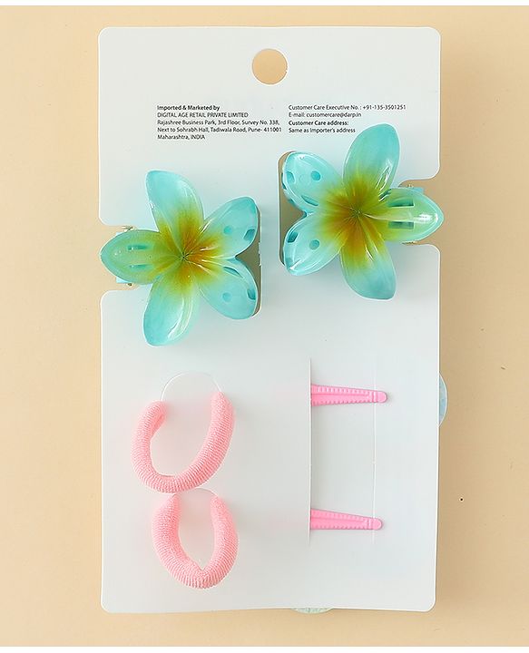 Babyhug Hair Accessories  with Floral Applique Combo Sets of 6  - Multicolor