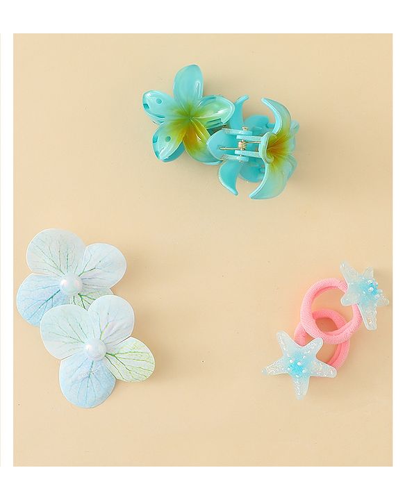 Babyhug Hair Accessories  with Floral Applique Combo Sets of 6  - Multicolor
