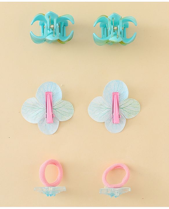 Babyhug Hair Accessories  with Floral Applique Combo Sets of 6  - Multicolor