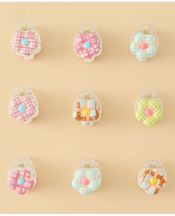 Babyhug Flower Shaped Hair Clips Pack of 10 - Multicolor