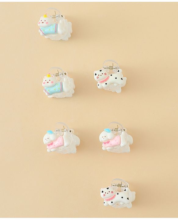 Babyhug Hair Clips with Character Print Design Pack of 10  - Multicolor