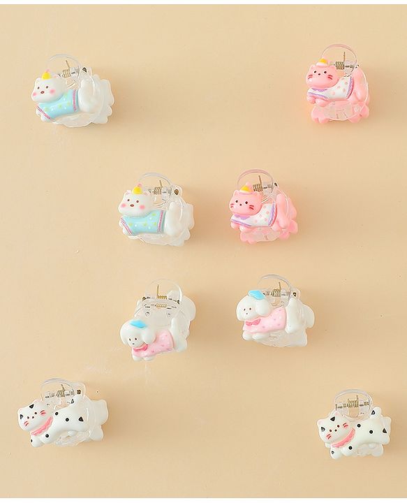 Babyhug Hair Clips with Character Print Design Pack of 10  - Multicolor