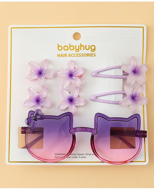 Babyhug Hair Accessories Combo Set of 3 Free Size - Light Purple